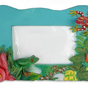Tree Frog 3-D Picture Frame-Aqua Blue