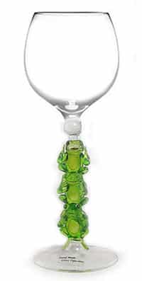 3 Frogs See Speak Hear No Evil Wine Glass