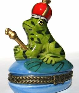 Spotted Small Frog Prince Porcelain Box