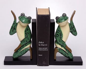 frog bookend set