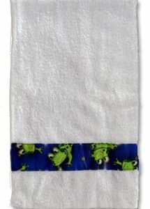 White Terry Towel w/ Frolicking Frogs Border