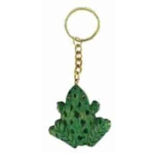 Frog Carved Wooden Key Chain