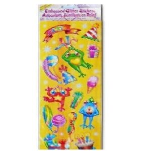Embossed Frog Glitter Stickers