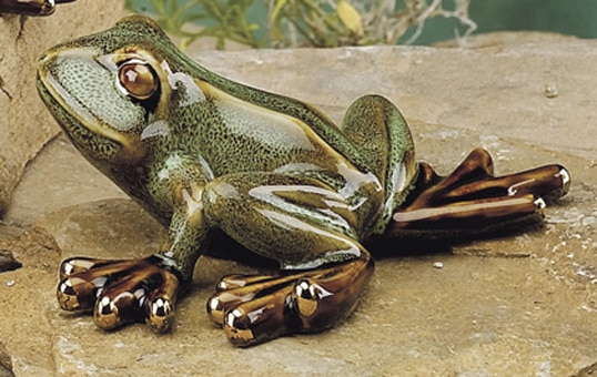 Collector's Green Frog Figurine, Sitting Pose