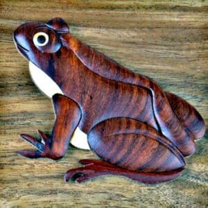 Frog on Large Wooden Hinged Box