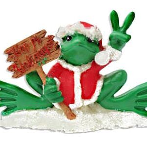 Peace Frog Ornament With Hat