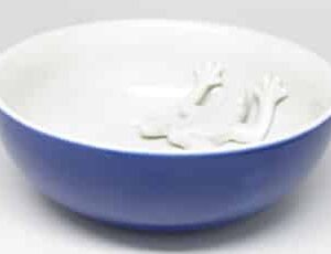 Big Blue Bowl w/ Hidden Frog on Bottom