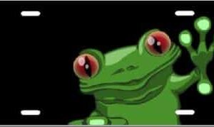Frog Waving License Plate