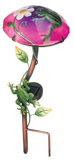 Frog Solar Light Mushroom Stake