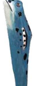 Wooden Carved Handcrafted Blue Frog Pen