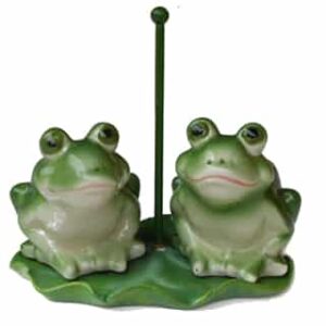 Two Frogs On Lilly Pad Salt & Pepper Shakers