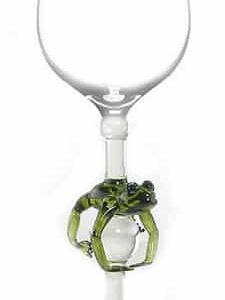 Frog On Ball Wine Glass