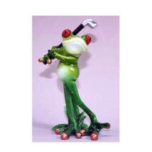frog swinging golf club
